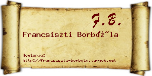 Francsiszti Borbála névjegykártya